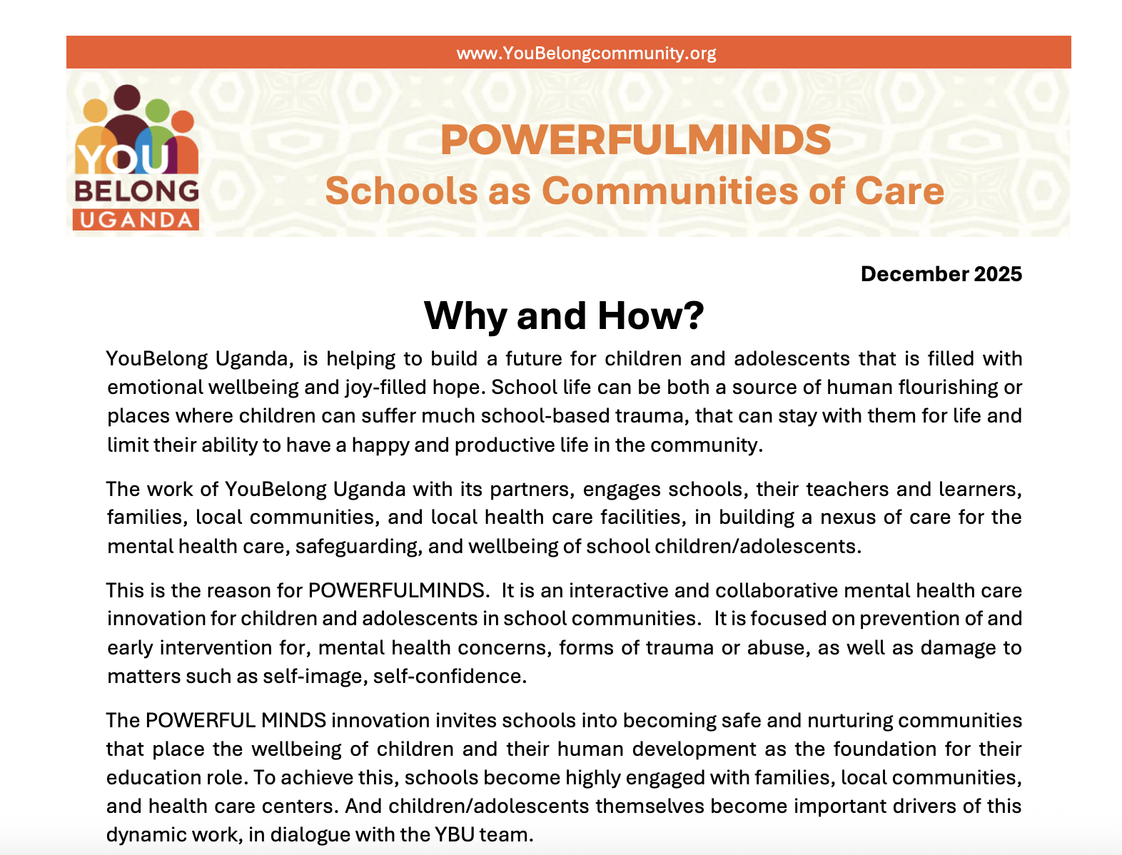 POWERFULMINDS Schools as Communities of Care